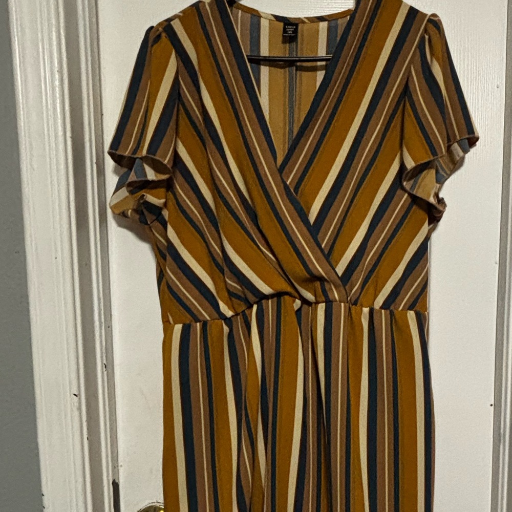 SHEIN Multicolor Striped Midi Dress